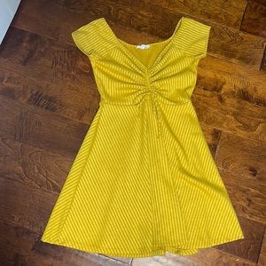 Yellow V Neck Dress size M